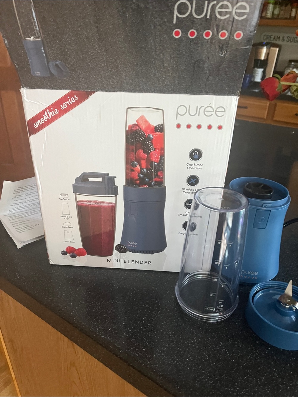 Purée Mini Blender in Blue - Personal Smoothie Maker